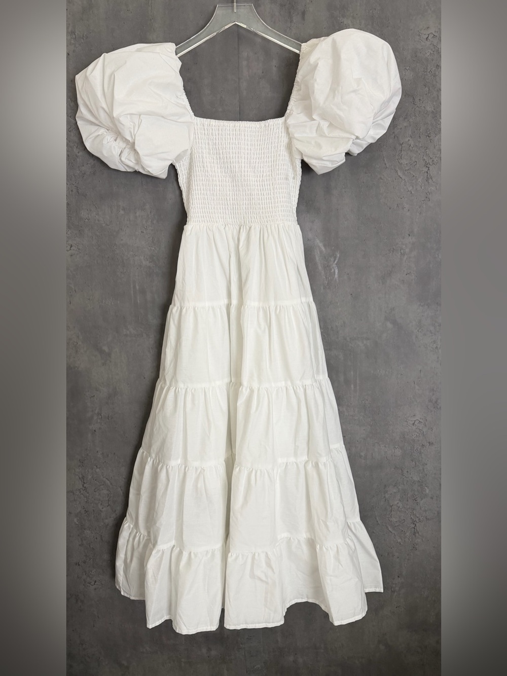 Petal & Pup Annette Puff Sleeve Shirred Midi Dress Small B409 - Picture 5 of 6